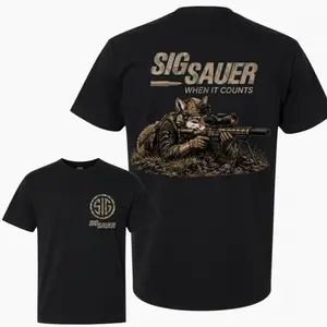 Sig Sauer Coyote Thermal Hunting T-Shirt, Tactical Sniper Predator Hunting Shirt, Night Hunting Graphic Tee Shooter Apparel Gift For Hunter Outdoorsman Shooting Range Tee Camo Style Hunting Shirt