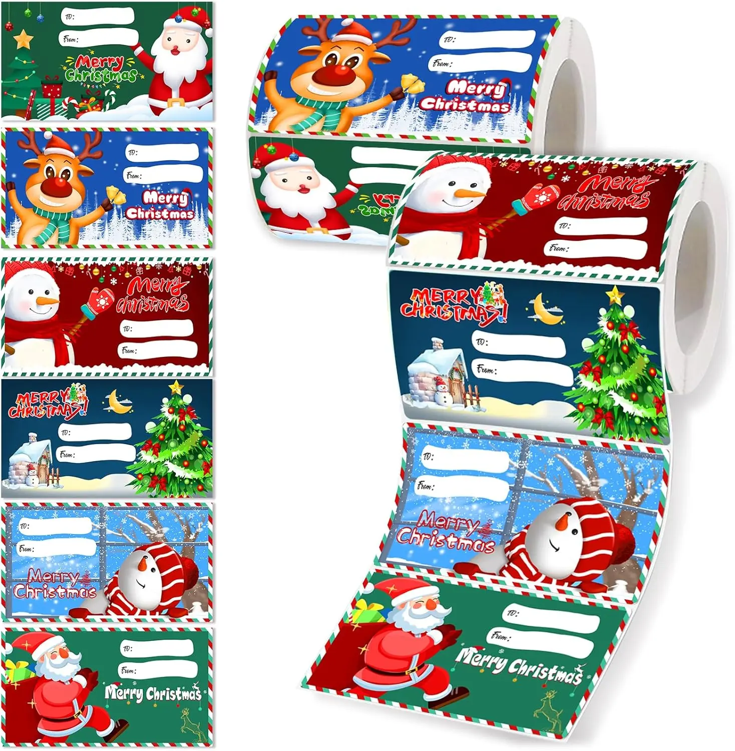 600 PCS Christmas Gift Tags (2 Packs, 300pcs Each) – Kraft Holiday Labels for Gift Wrapping, Christmas Bags, and Decorations for Women, Men & Kids (2.95 x 1.6 inch)