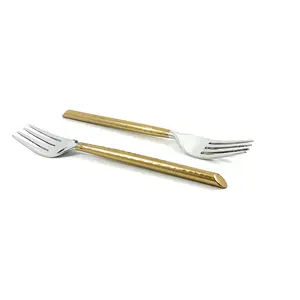 Vibhsa Golden Silverware Salad Forks set of 6