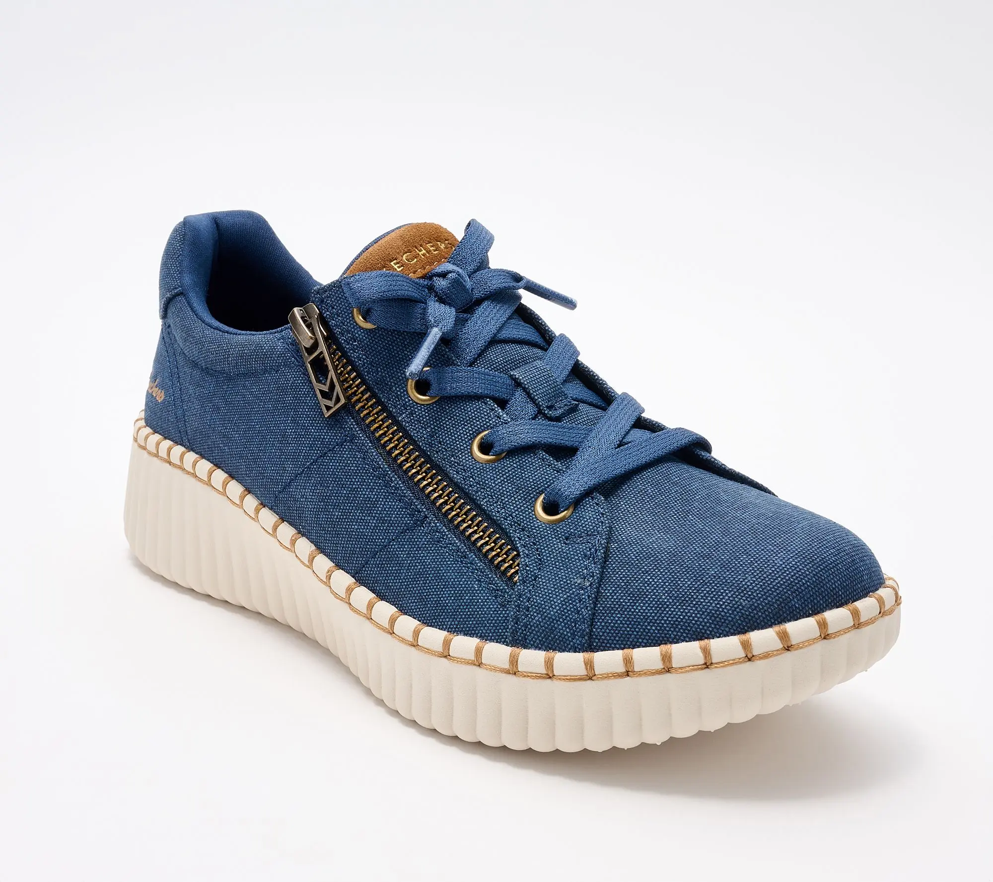 Skechers Wilshire Blvd Canvas Fixed Lace Sneakers - Zip Stride Skechers Wilshire Blvd Canvas Fixed Lace Sneakers - Zip Stride