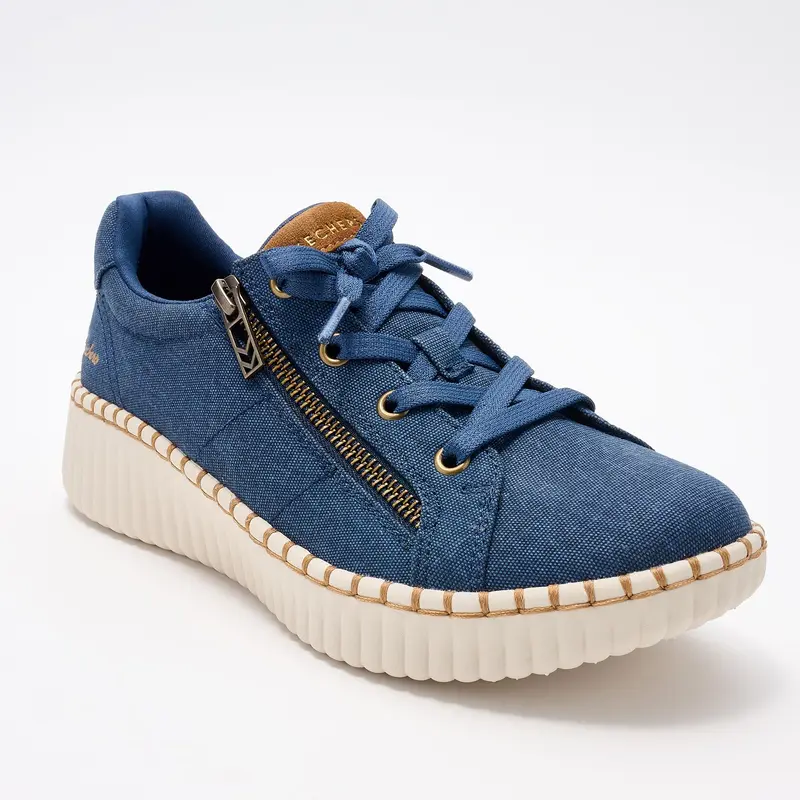 Skechers Wilshire Blvd Canvas Fixed Lace Sneakers - Zip Stride