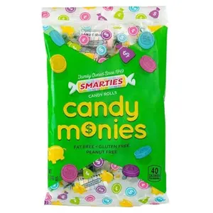 Smarties Candy Monies - Assorted Flavor Bulk Candy Rolls - Gluten Free & Vegan Delight - Classic Sweetness from Family Owned Since 1949 Peanut Free & Dairy Free - 5 oz (Pack of 1)