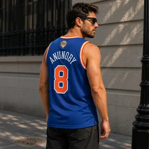 Anunoby 8 Finals Edition New York Style Mesh Tank Top, Vintage Inspired Streetwear Apparel