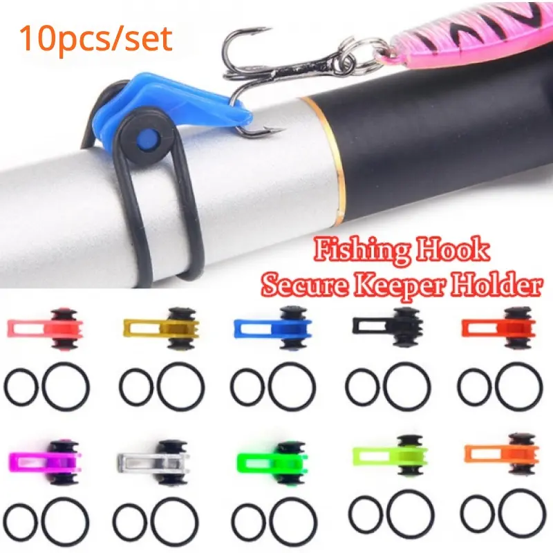 10Pcs Luya Bait Hook, Silicone Ring Rock Fishing Bait Hook, Fishing Rod Hook, Hook Bait Accessories Safety Jig