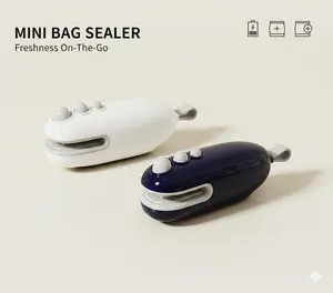 Snack Bag Sealing Machine Portable 2 in 1 Plastic Electric Bag Sealers USB Rechargeable Portable mini sealer for picnics and outings Food Packaging Kitchen Preservation Keep Food Fresh