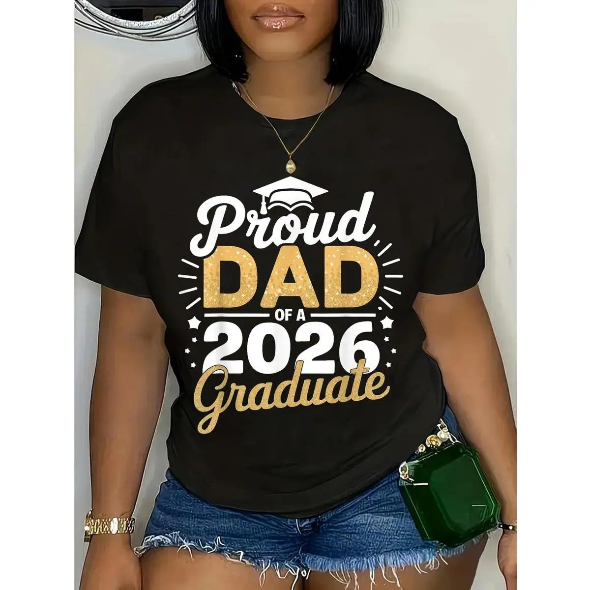 Cotton Proud Dad Of A 2026 Graduate Class Of 2026 Dad Graduation T-Shirt