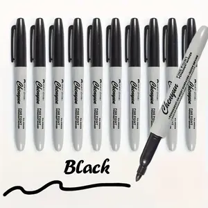 Set of 5 Quick-Dry Waterproof Fine Tip Permanent Oil Marker, 1mm for School Office & Gift Wrapping, Stylish Design with Labels