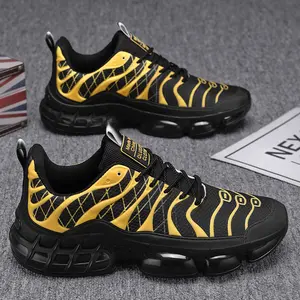 Men's Air Cushion Running Shoes, Breathable Mesh Fashion Sneakers, Non-Slip Chunky Casual Athletic Shoes for Gym, Walking, Jogging