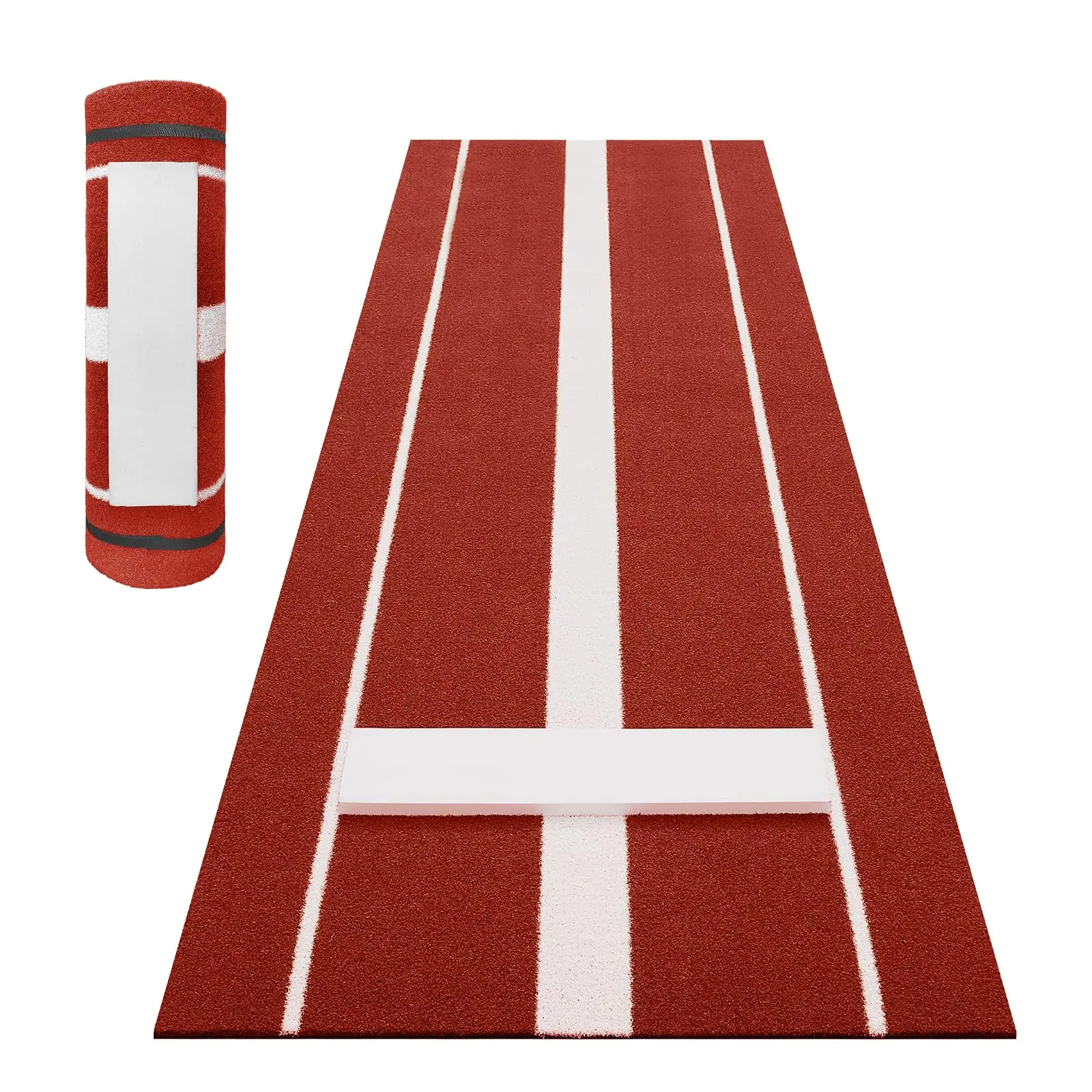 Garvee Professional Softball Pitching Mat 10x3 ft – Non-slip Rubber Base – Dense UV-resistant Turf – Ideal for Indoor/Outdoor Use – Redness