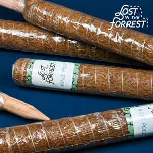 Lost in the Forrest 12in Stackable Coir Pole for Plants - Natural Coco Fiber Support for Climbing Plants - Adjustable & Durable - Ideal for Monstera Philodendron Pothos