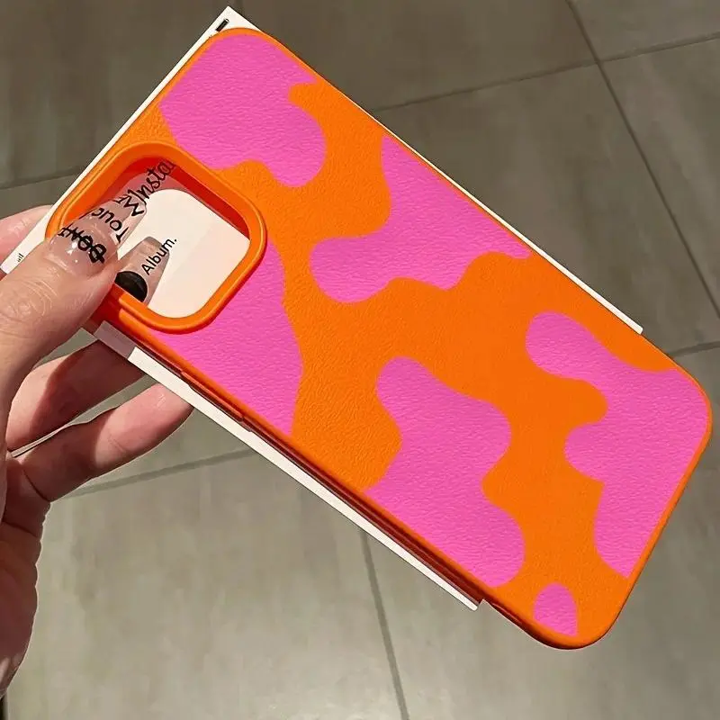 Designer Rose Red Cow Lichee Pattern TPU Smartphone Case - Shockproof, Protective Cover for iPhone 11,12,13,14,15 Pro,15 Pro Max,XS,X,XR,16,16 Plus,16E,17 - Cellphone Accessory, Protection, Iphone 15 Pro