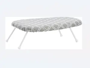 Compact Tabletop Ironing Board with Folding Legs - Trellis Removable Cover, Chevron, 23.6"L x 7.1"W x 14.3"H