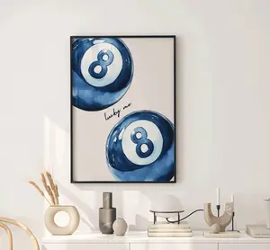 Blue Lucky Me Poster, Apartment Wall Art, Retro Poster, Maximalist Wall Art, Preppy Posters, Aesthetic Poster, Trendy Art