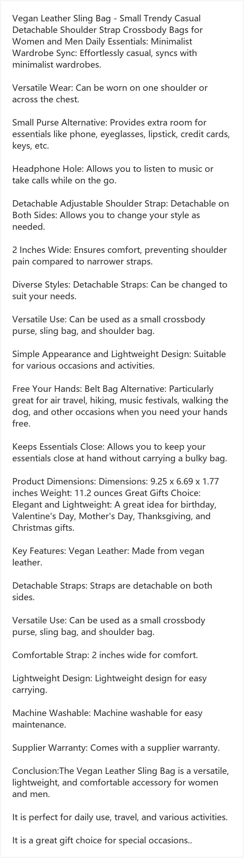 Vegan Leather Sling Bag, Crossbody Bags for Women and Men with Detachable Shoulder Strap, RFID Blocking Bag for Hiking Travel and Daily Use, Machine Washable Casual Crossbody Leather Bag, Beige