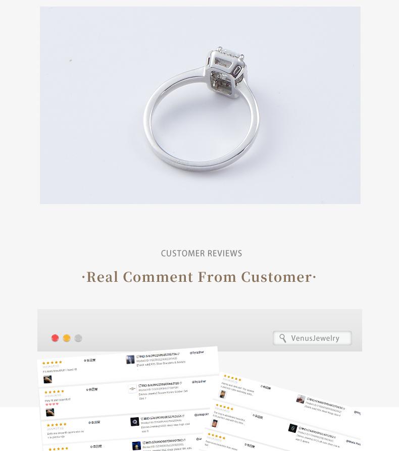 [Venus Jewelry] Synthetic Mossianite 1CT 2CT Radiant Embarld Shape Halo Design Silver 925  Ring