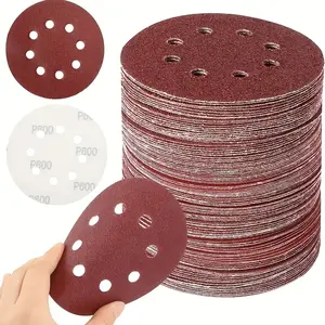 50pcs 5 Inch 125mm Round Sandpaper, 8 Hole 800 Grit Hook-And-Loop Sanding Discs, Self-Adhesive Abrasive Sheets Tool Accessories for Car Surface Polishing Sanding Needs