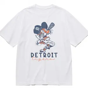 Retro Vintage Detroit Tiger Mascot Baseball Bat Cartoon Fan Graphic T-Shirt For Men Women