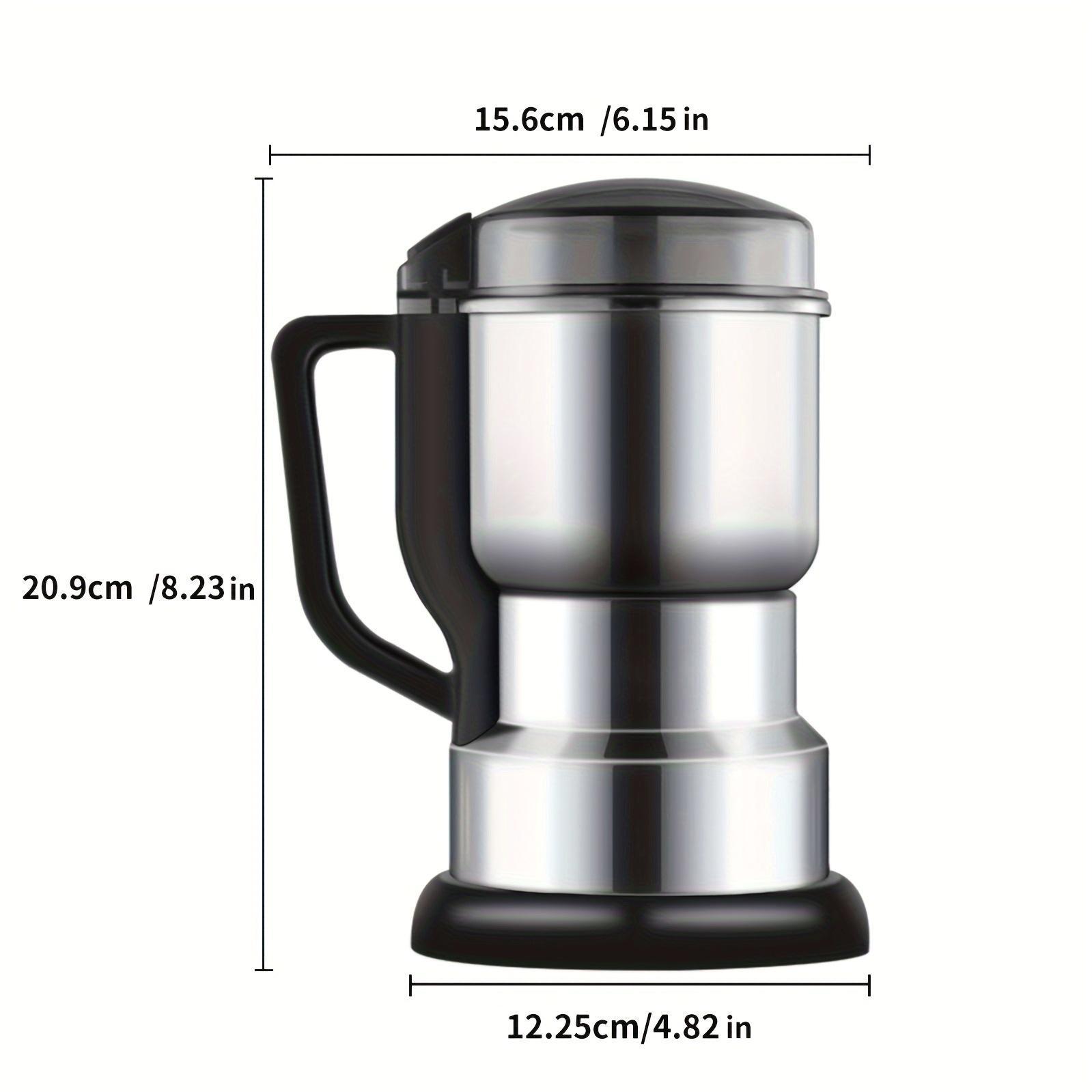 Lalayuan Electric Grinder with Powerful Motor, 10-Second Fast Grinding, Stainless Steel Blade & Chamber, 1-Button Control Grain Mill for Beans, Spices, Nuts, Dry Food Processor