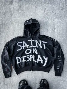 New, Trendy Brand Prints, Hot-Selling, Versatile Zippered Sweatshirt Excellent Printing Technology, Not Easy to Fade or Crack, Letter Printing, Full of Layered Y2K Casual Wear