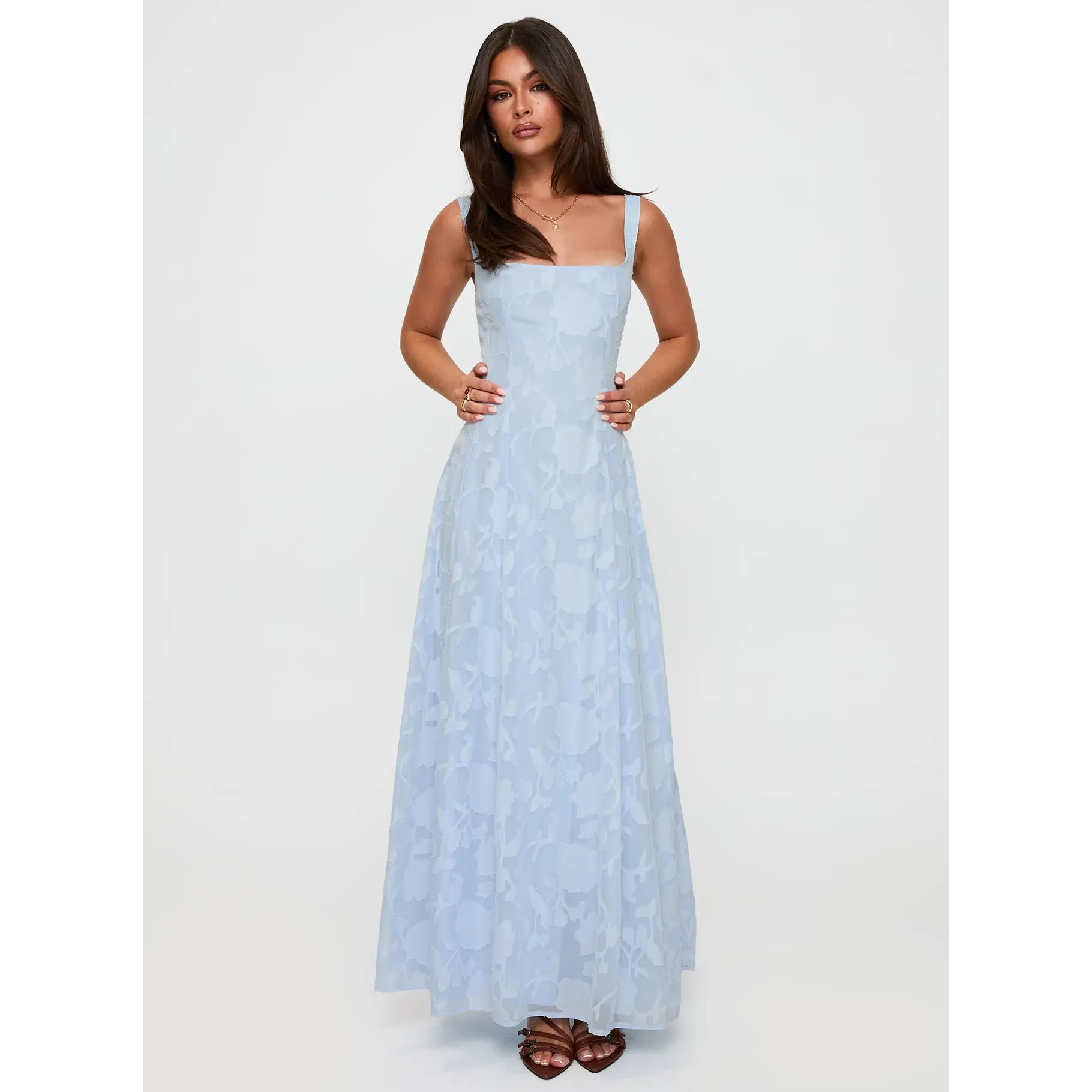 Margaux Burnout Maxi Dress Blue