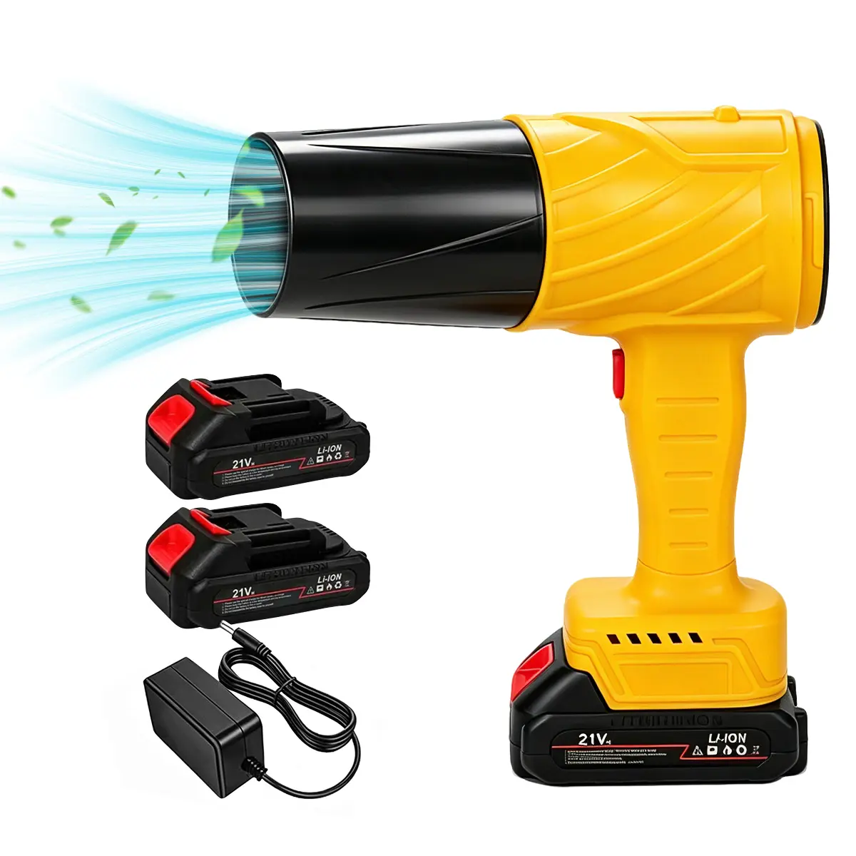 Turbo Blower, 20000RPM Electric Cordless Leaf Blower, 20V 2.0/4.0AH Battery Jet Dry Blower, High Pressure Air Blower, Jet Blower Car Dryer, Hand Held Snow Blower, Home Outdoor, Blowing Leaves And Dust, Birthday Or Holiday Gifts