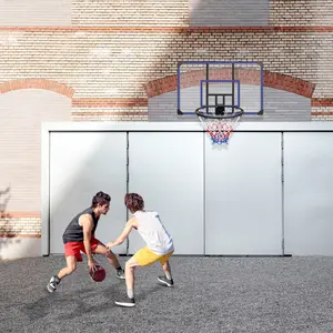 SAVEYOUR Wall Mounted Basketball Hoop 45"x29" Shatterproof Backboard Foldable Design for Indoor & Outdoor Use Reinforced Metal Bracket