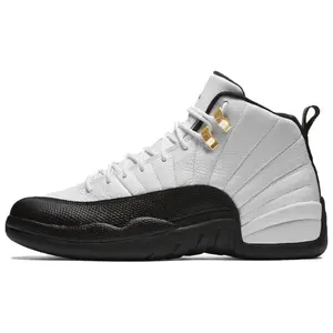Jordan Air Jordan 12 CT8013-117 Retro Taxi Comfort Men's High Top Basketball Shoes White/Black with Recoil Technology for Enhanced Stability