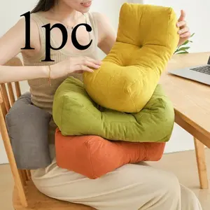 1pc Modern Simple Color Lumbar Cushion, Supportive Bolster, Comfortable Backrest Pillow for Chair, Bedroom Bed Head, Office Seat, Long Sitting Support, Nap Pillow with Core