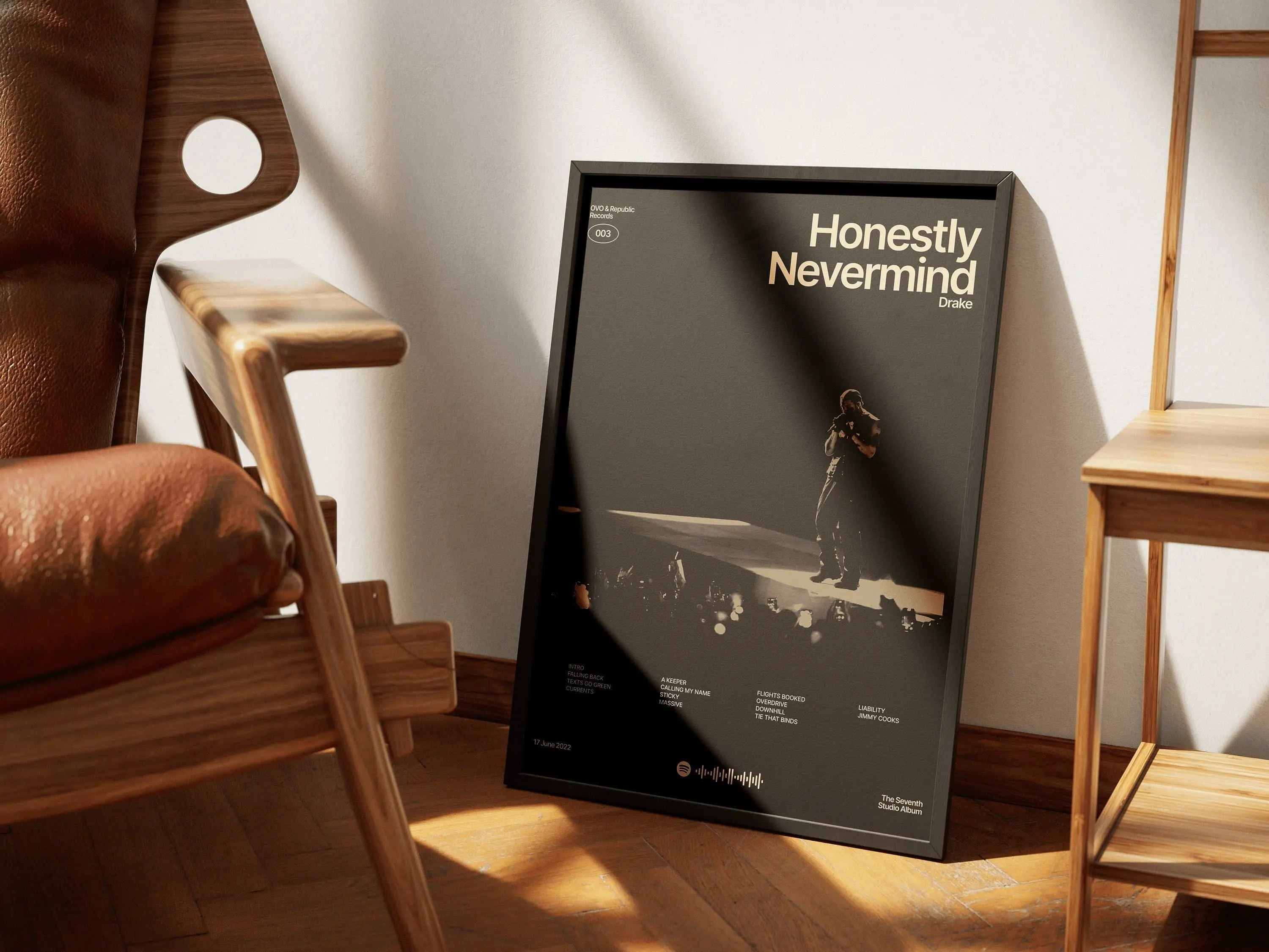 [ MUSIC POSTER UNFRAMED - SALE UP TO 45% ] Drake Honestly Nevermind Album Poster, Mid Century Music Wall Art, Bedroom Dorm Room Decor