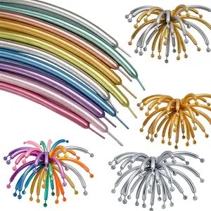 100pcs Metal Firework Balloons, Latex Twistable DIY Magic Balloons, Fashion High-End Style, Perfect for Birthday Wedding Parties