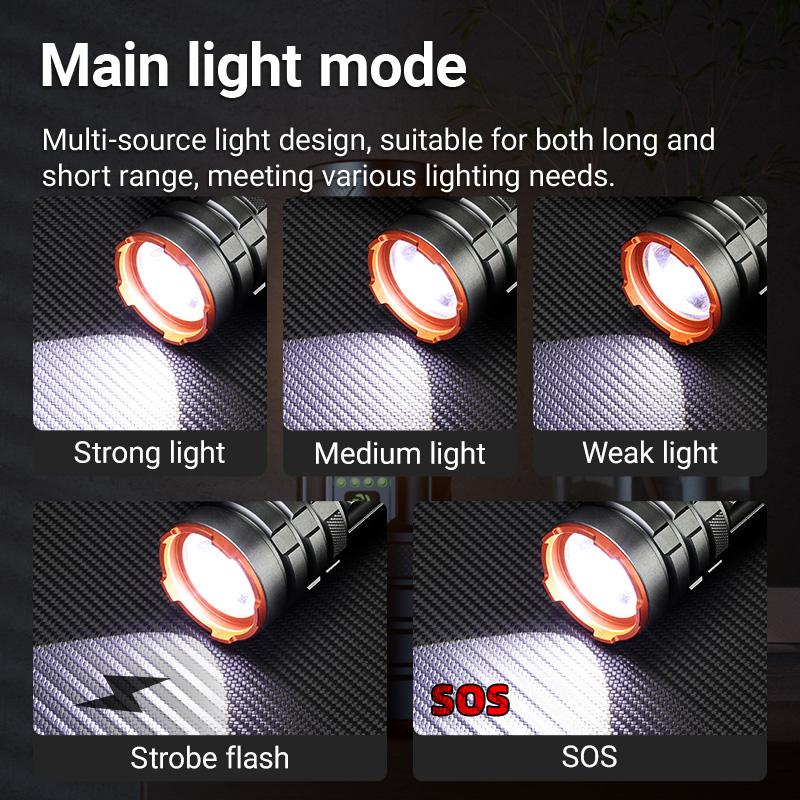 Vintage LED Camping Lantern, Rechargeable Tactical Flashlight with Dimmable Warm Filament Light, Portable Tent Light for Emergency Survival Gear