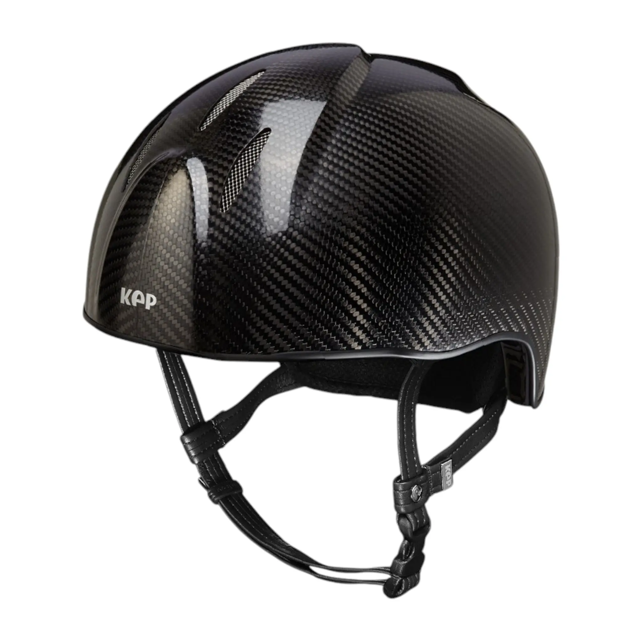 KEP E-Light Carbon Fiber Jockey Helmet - Italian Made Lightweight