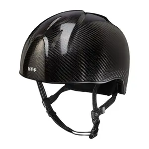 KEP E-Light Carbon Fiber Jockey Helmet - Italian Made Lightweight