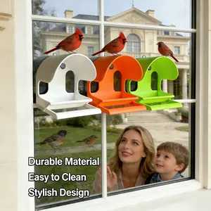 Compact Bird Feeder with Drainage Holes, Plastic Suction Cup, Ideal for Small Birds Like Sparrows and Hummingbirds, Outdoor Garden Use, Window Bird Feeder, Hummingbird Feeders, Wild Bird Feeder