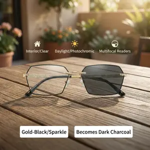 Progressive Multifocal Reading Glasses – Blue Light Filter, UV Adaptive Photochromic Lenses, Ergonomic Lightweight Frame