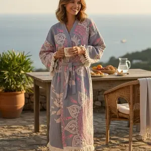 Handmade PREMIUM-quality Organic Turkish Cotton Muslin Kimono Robe