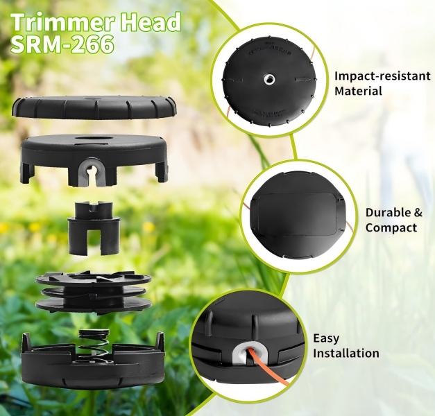Speed-Feed 450 Trimmer Head | Replaces 99944200903 X047000940 | Universal Straight Shaft Trimmer Parts & Connector for Lawn & Garden Care