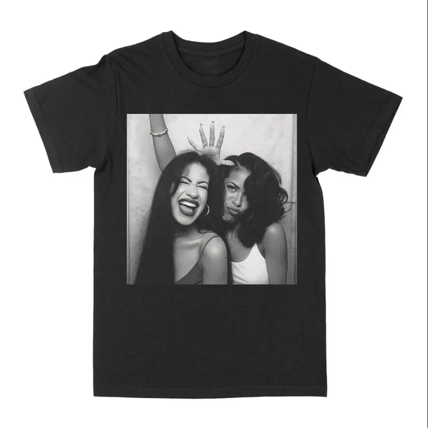 Selena & Aaliyah Inspired Photo Booth 2 Graphic Tee, Big Face Vintage Streetwear Unisex Shirt, Retro Pop Culture Fan Top, Trendy Casual Outfit, Gift Idea, Same‑Day Order Processing for Fast Shipping, For Men Women Youth Daily Party Wear