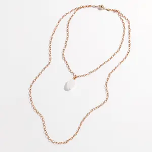 Crystal Quartz Layering Chain Necklace - Elegant Design with Unique Layering Features Statement