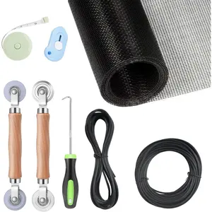 Window Screen Replacement Kit 8-in-1 DIY Screen Door Repair Kit with Fiberglass Mesh 48"x118" Spline Tools for Sliding Door Patio House Windows French Doors