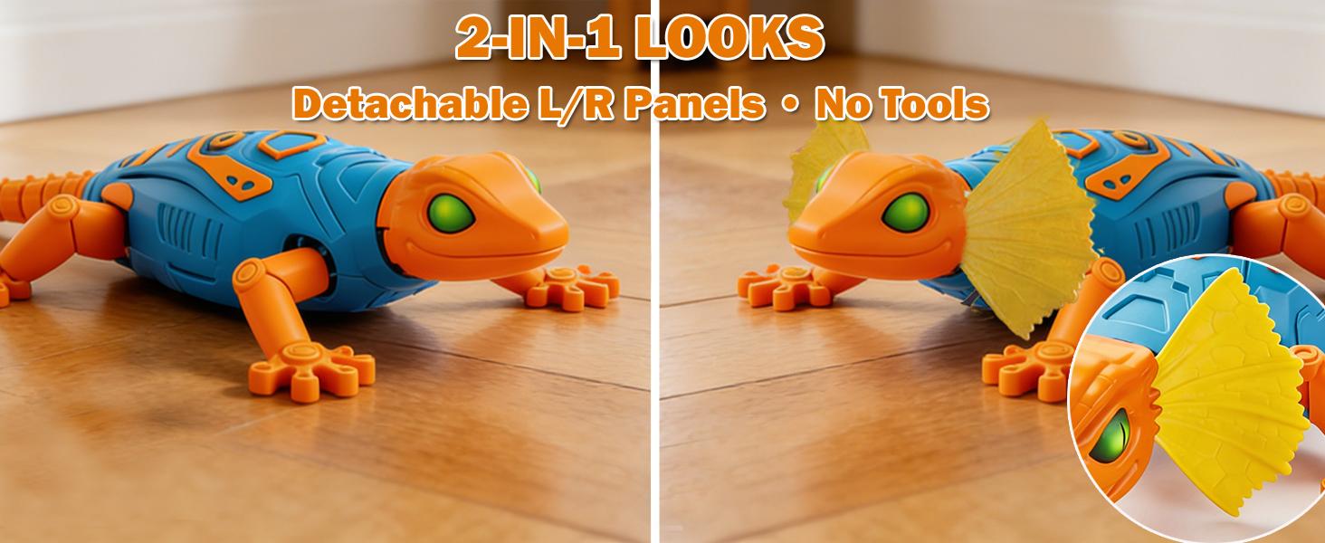 Remote Control Wall Climbing Gecko: Gravity Defying RC Lizard Toy for Kids - Type-C Rechargeable, 30-Min Playtime Realistic S-Shaped Walking Prank Animal for Boys Age 4-12 Birthday Gift (Orange)