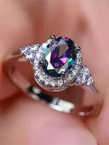1 PC Glamorous Cubic Zirconia Solitaire Ring For Women Wedding Engagement Valentine's Day Party Gift Solitaire Engagement Rings