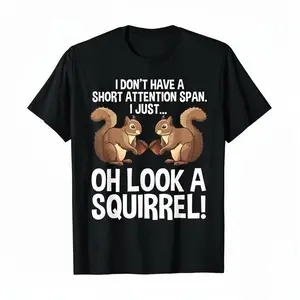Funny ADHD Squirrel Design T-Shirt for Men Women Chipmunk Pet Lovers