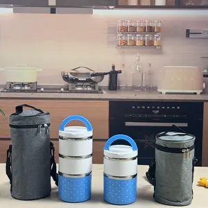 Spacious 2-Piece Stainless Steel Insulated Portable Lunch Box Set, Holds Hot Food & Soups, 31.45oz/2-Tier & 41.6oz/3-Tier, Ideal for Office, School, Outdoor Picnics & Camping