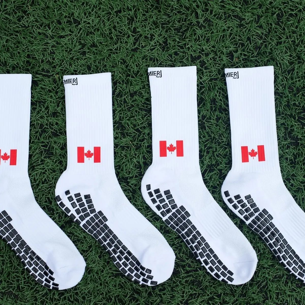 Premier Edge White Canada Grip Socks