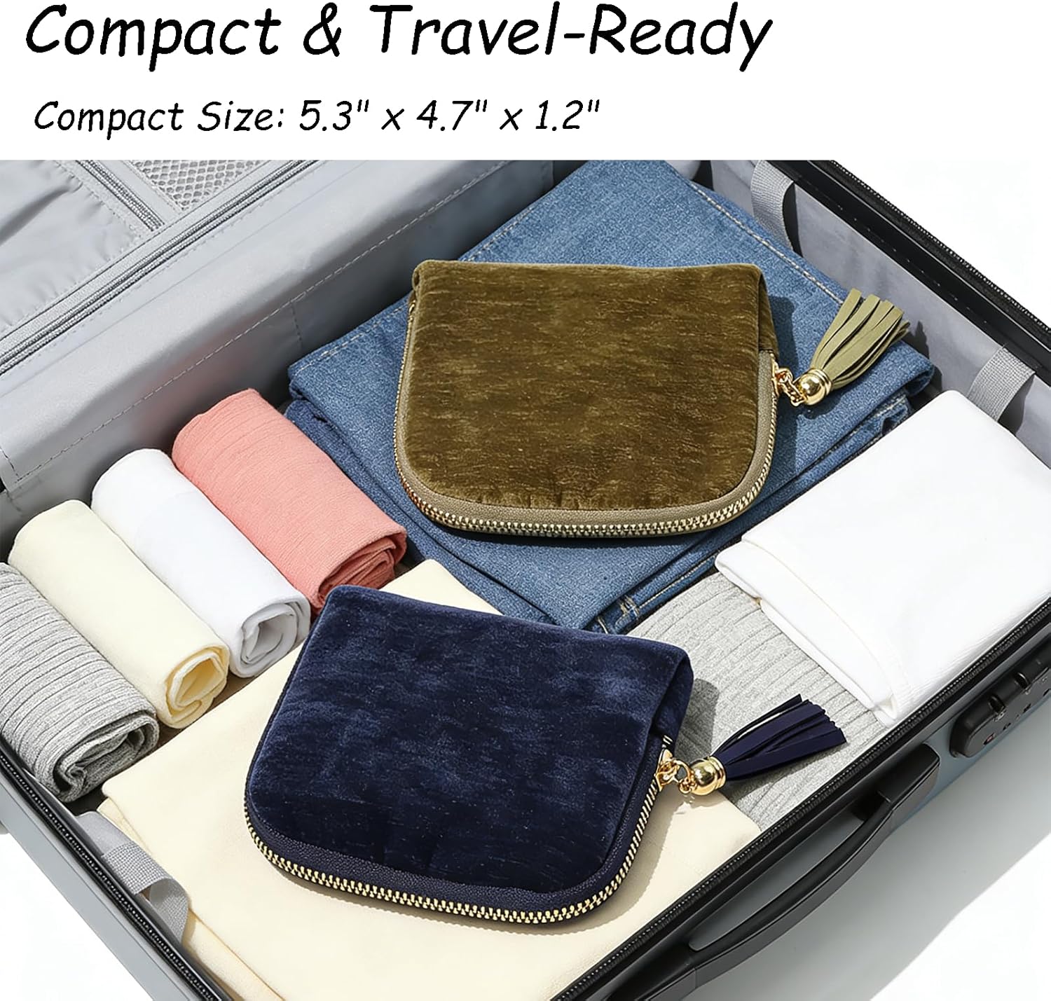 Velvet Small Jewelry Pouch with Tassel | Mini Zipper Jewelry Travel Case | Cute Velvet Coin Purse for Earrings Rings Necklaces | Portable Jewelry Organizer Bag #JewelryPouch #TravelJewelryCase