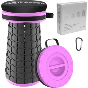 Upgraded XXL Collapsible Stool with Cushion 19.7",1000lbs Max Weight, & Taller Pop Up Seat, Heavy Duty Portable Retractable Folding Chair or Travel Foot Rest for Camping & Outdoors