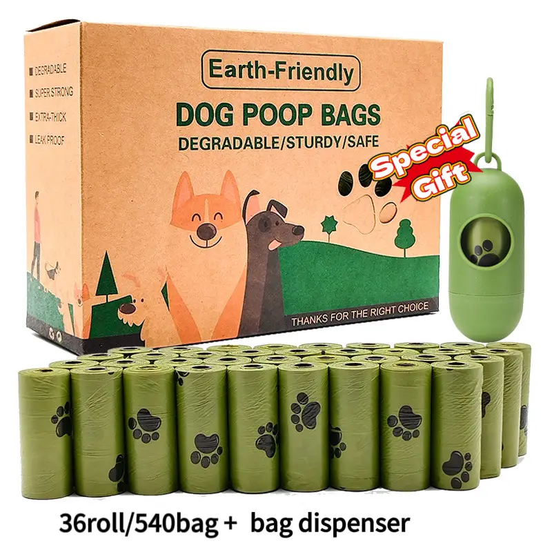 210pcs/540pcs Dog Poop Bags, Portable Pet Waste Bag Filling Rolls, Thickened Leak Proof, Pet Waste Disposal Bags, High-Quality dog supplies, Two Optio