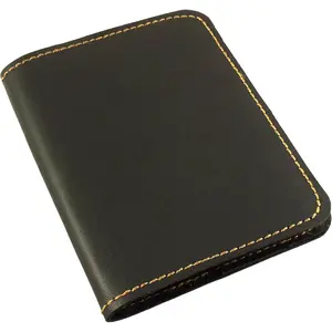 Refillable  Pocket Notebook - Mini Composition Cover - Fits Standard 4.5 x 3.25 Mini Composition Book (Black)
