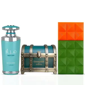 Bubbliz Melodrop & Emeralds of Atlantis By Elite Risala & Mayar Natural Intense By Lattafa Eau De Parfum Sprays 100ml (3.4 oz) (Bundle)